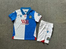 24/25 Blackburn Home Kids Kits 1:1 Soccer Jersey
