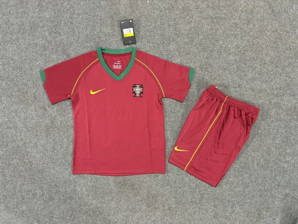 2006 Portugal Home Kids Retro1:1  Quality Soccer Jersey
