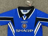 1996/1998 Manchester United Away Blue Kids 1:1  Retro  Quality Soccer Jersey