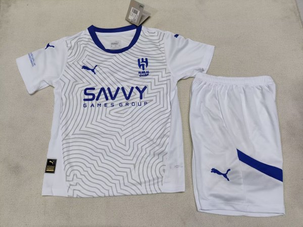 24/25  Al Hilal SFC  Away Kids 1:1 Quality Soccer Jersey