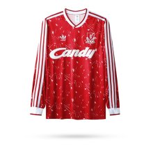 1990 Liverpool Home Long sleeve Retro 1:1 Quality Soccer Jersey