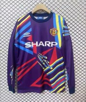 1992/1993 Manchester United Goalkeeper Purple Long Sleeve 1:1 Retro Quality Soccer Jersey