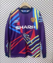 1992/1993 Manchester United Goalkeeper Purple Long Sleeve 1:1 Retro Quality Soccer Jersey