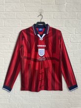 1998 England  Away Long sleeve 1:1 Quality Retro Soccer Jersey