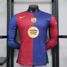 24/25 Barcelona  Home Long Sleeved  PLayer  1:1 Quality Soccer Jersey