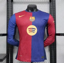 24/25 Barcelona  Home Long Sleeved  PLayer  1:1 Quality Soccer Jersey