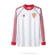 1990/1991 Manchester United Away  Long Sleeve 1:1 Retro Quality Soccer Jersey