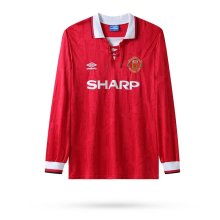 1992/1994  Manchester United  Home  Long Sleeve 1:1 Retro Quality Soccer Jersey