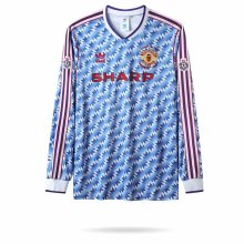 1990/1992 Manchester United  Away Long Sleeve 1:1 Retro Quality Soccer Jersey