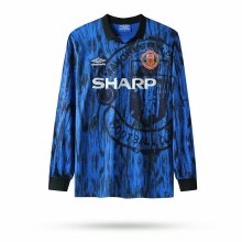 1992/1993 Manchester United  Away Long Sleeve 1:1 Retro Quality Soccer Jersey