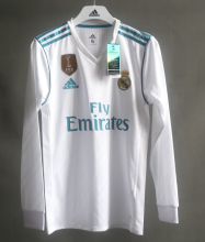 2017/2018 Real Madrid Home Long Sleeves Player Version 1:1 Quality Retro Soccer Jersey