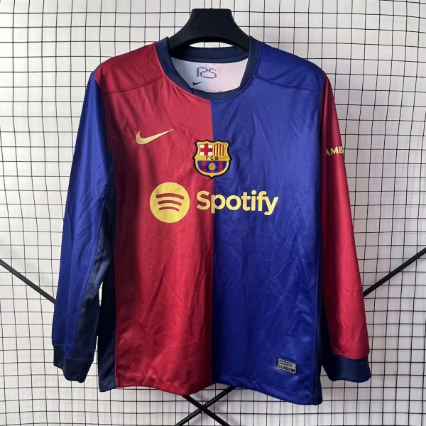 24/25 Barcelona  Home Long Sleeved  Fans 1:1 Quality Soccer Jersey