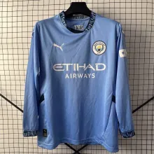 24/25 Manchester City Home Long Sleeve Fans  1:1 Quality Soccer Jersey