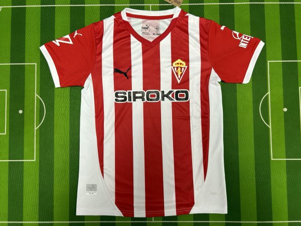 24/25  Sporting de Gijon Home  Red Fans 1:1 Quality Soccer Jersey