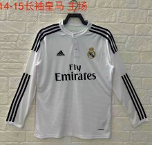 2014-2015 Retro Real Madrid Home Long Sleeve 1:1 Quality Soccer Jersey