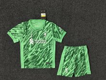 24/25  Liverpool Goalkeeper Green Kids 1:1  Quality Soccer Jersey