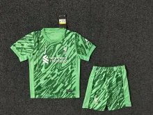 24/25  Liverpool Goalkeeper Green Kids 1:1  Quality Soccer Jersey