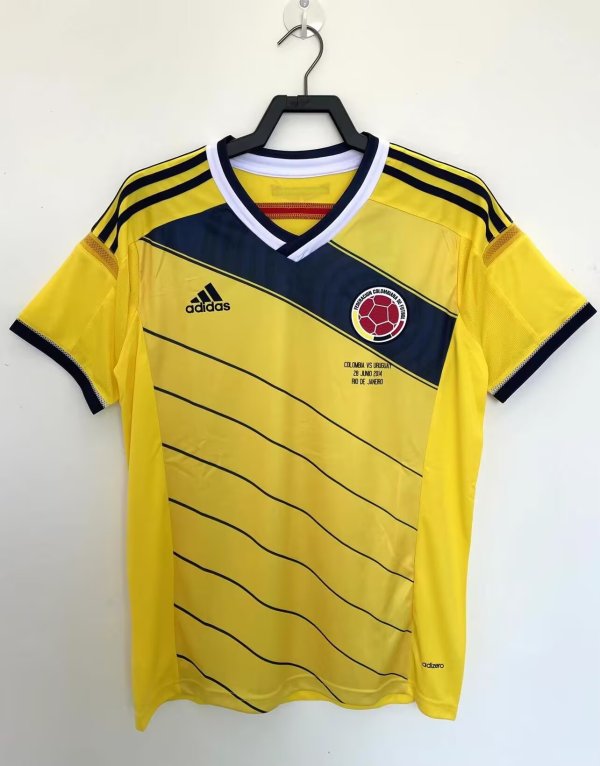 2014 Colombia Home Fans 1:1 Quality Retro Soccer Jersey