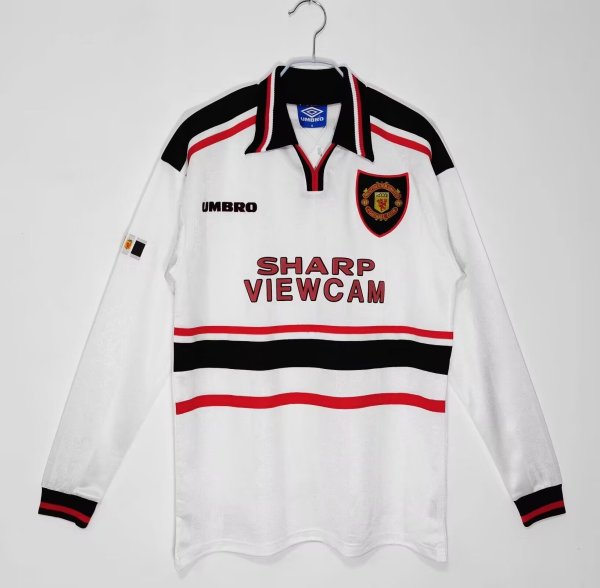 1998/1999 Manchester United Away Long sleeve 1:1 Quality Retro Soccer Jersey