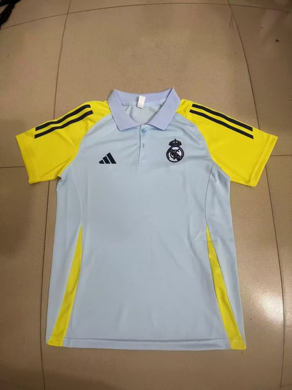24/25 Real Madrid Polo Shirt Grey Fans 1:1 Quality Soccer Jersey
