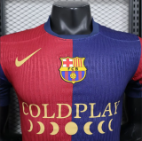 24/25 Barcelona  Home PLayer Coldplay Band 1:1 Quality Soccer Jersey