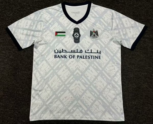 24/25  Palestine  Grey White  Fans 1:1 Quality Soccer Jersey
