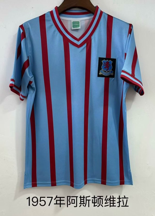 1957 Aston Villa Home Fans Retro 1:1 Quality Soccer Jersey