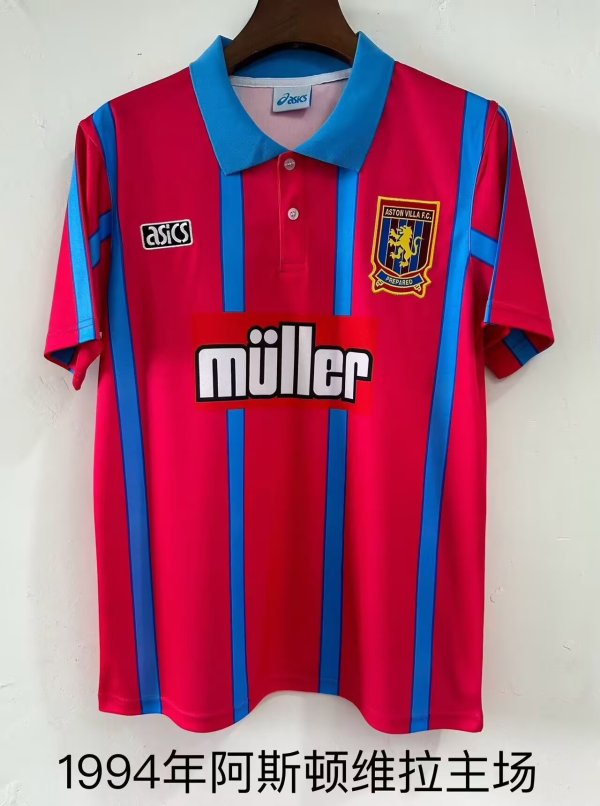 1994  Aston Villa Home Retro 1:1 Quality Soccer Jersey