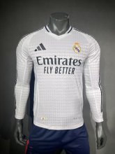 24/25 Real  Madrid Home Player Long Sleeve 1:1 Quality Soccer Jersey