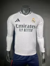 24/25 Real  Madrid Home Player Long Sleeve 1:1 Quality Soccer Jersey
