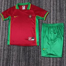 1998 Portugal Home Kids Retro 1:1  Quality Soccer Jersey