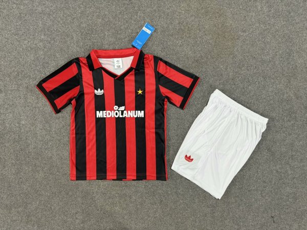1990/1991 AC Milan Home Kids Retro 1:1 Quality Soccer Jersey