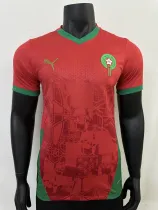 24/25  Morocco Red  Home Player 1:1 Quality Soccer Jersey