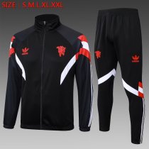 24/25  Manchester United Black Training Tracksuit 1:1 Quality Soccer Jersey