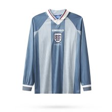 1996 England Away Long sleeve 1:1 Quality Retro Soccer Jersey