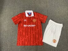 1992/1994 Manchester United Home Kids Kits Retro 1:1  Quality Soccer Jersey