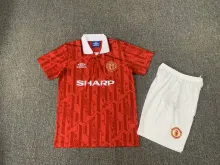 1992/1994 Manchester United Home Kids Kits Retro 1:1  Quality Soccer Jersey