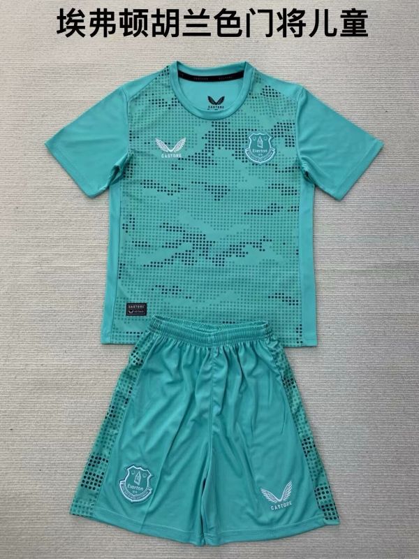 24/25 Everton Goalkeeper Kids Kits 1:1 Quality Soccer Jersey