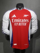 24/25  Arsenal Home Red  Long Sleeve Player 1:1 Quality Soccer Jersey