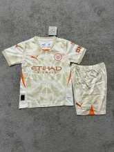 24/25 Manchester City Goalkeeper Kids Kits 1:1 Quality Soccer Jersey