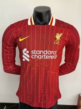 24/25   Liverpool Home Red  Long Sleeve Player 1:1 Quality Soccer Jersey