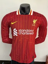 24/25   Liverpool Home Red  Long Sleeve Player 1:1 Quality Soccer Jersey