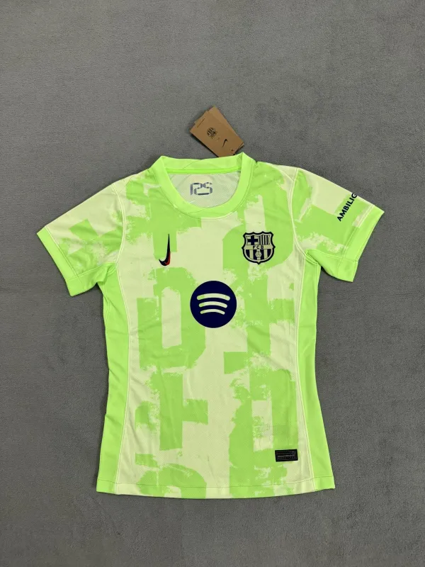 24/25 Barcelona Third Green Woman's  Fans 1:1 Quality Soccer Jersey（胸前大logo）
