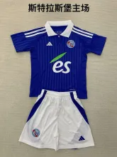 24/25 RC Strasbourg Alsace Home Kids Kits 1:1 Quality Soccer Jersey