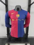 24/25 Barcelona  Home Coldplay Band Long Sleeved  PLayer  1:1 Quality Soccer Jersey（月亮广告）