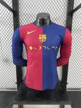 24/25 Barcelona  Home Coldplay Band Long Sleeved  PLayer  1:1 Quality Soccer Jersey（月亮广告）