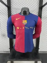 24/25 Barcelona  Home Coldplay Band Long Sleeved  PLayer  1:1 Quality Soccer Jersey（月亮广告）