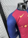 24/25 Barcelona  Home Coldplay Band Long Sleeved  PLayer  1:1 Quality Soccer Jersey（月亮广告）