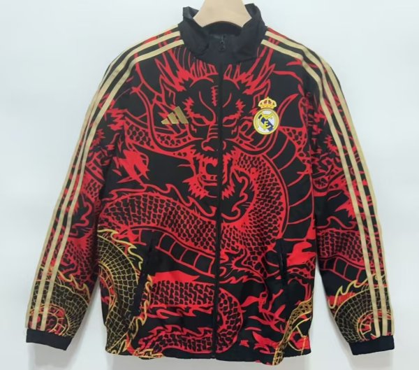 24/25 Real Madrid Double Sided  Red Dragon  Windbreaker