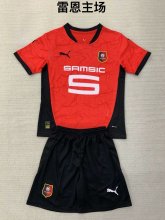 24/25 Stade Rennais Home Kids Kits 1:1 Quality Soccer Jersey